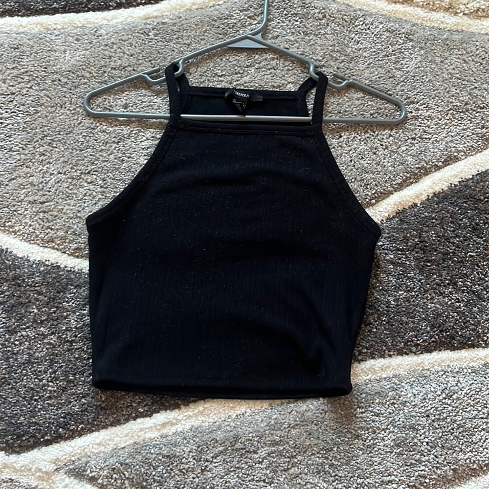 Forever 21 medium black cropped shirt
